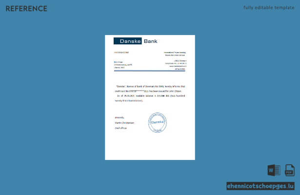 Referenzmustervorschau der dänischen Danskebank